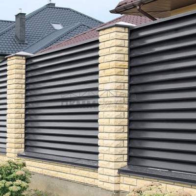 Ламель забор жалюзи Г 35х135-0,45 Полиэстер-Double с пленкой RAL 7024