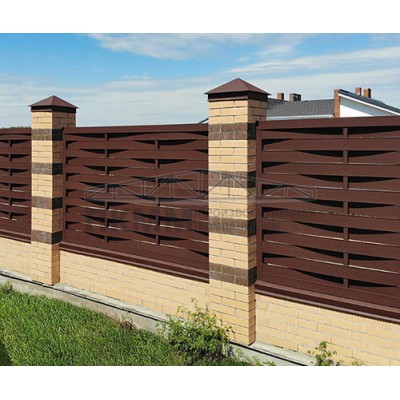 Ламель забор жалюзи I-0,45 Print-Double Premium Cherry Wood Dark F