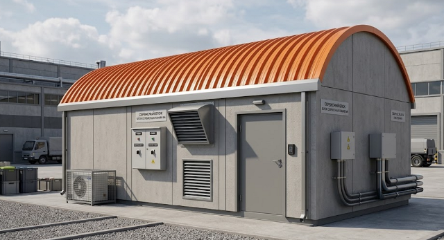 Коммерческий объект из арочных панелей