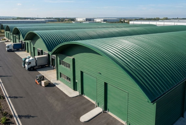 Теплый склад из арочных панелей