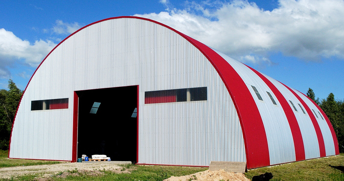 Арочный склад из сэндвич-панелей