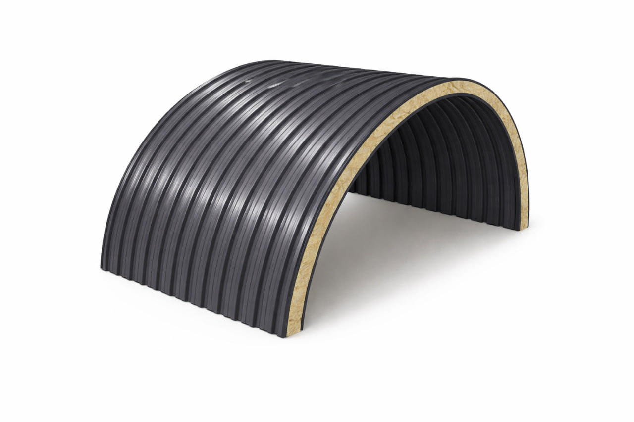 Арочные сэндвич-панели минеральная вата ширина 1200 мм толщина 200 мм