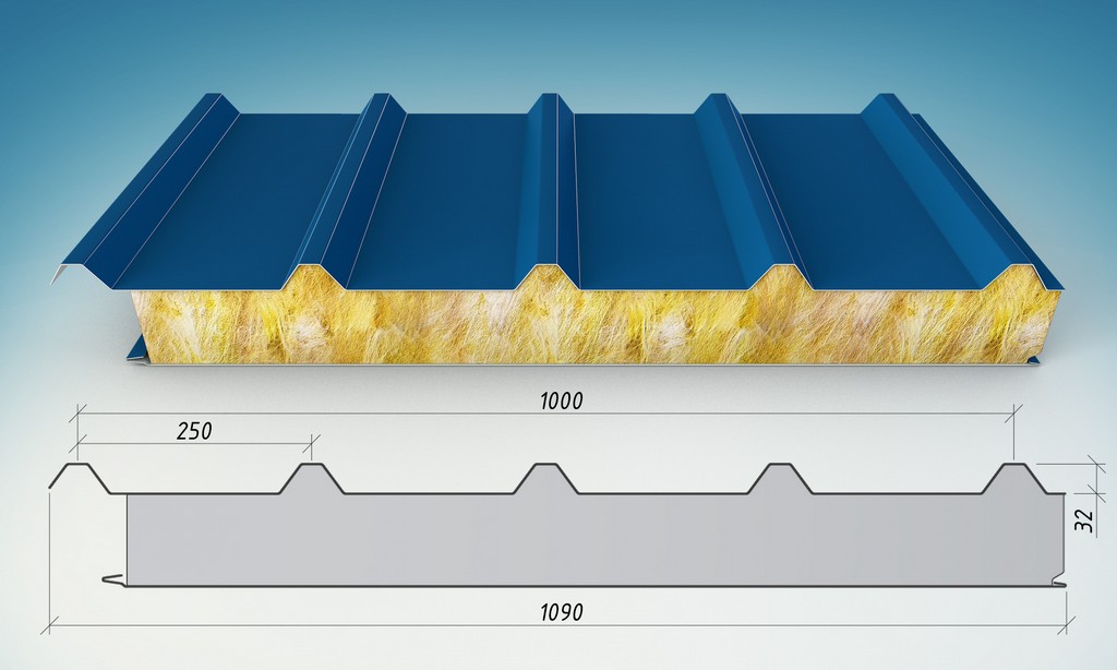 Преимущества кровельных сэндвич-панелей из минеральной ваты